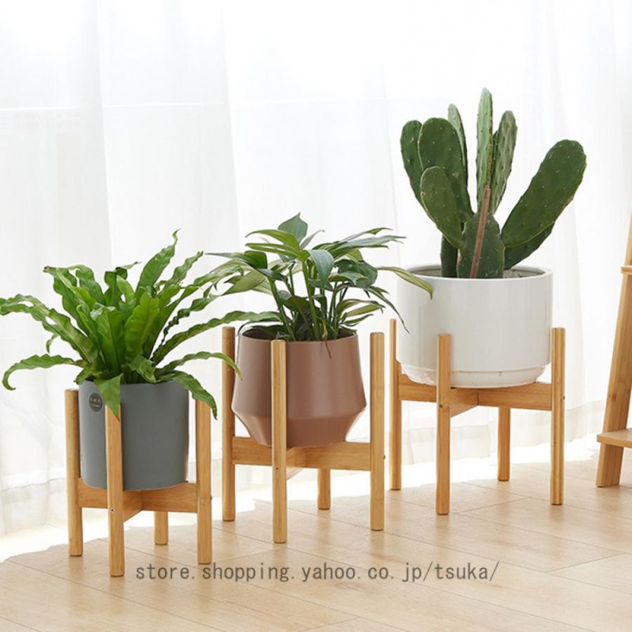 プランタースタンド フラワースタンド 天然竹 ナチュラル 観葉植物 室内 鉢台 フラワーポット スタンド 植木鉢台 インテリア 形 丸脚 十字 竹製 北欧