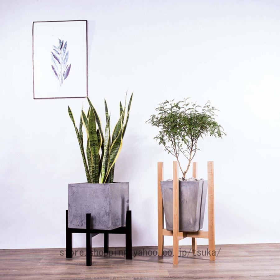 プランタースタンド フラワースタンド 天然木 観葉植物 室内 鉢台 フラワーポット スリム 植木鉢台 インテリア 形 丸脚 十字 木製 北欧 プランター 花台