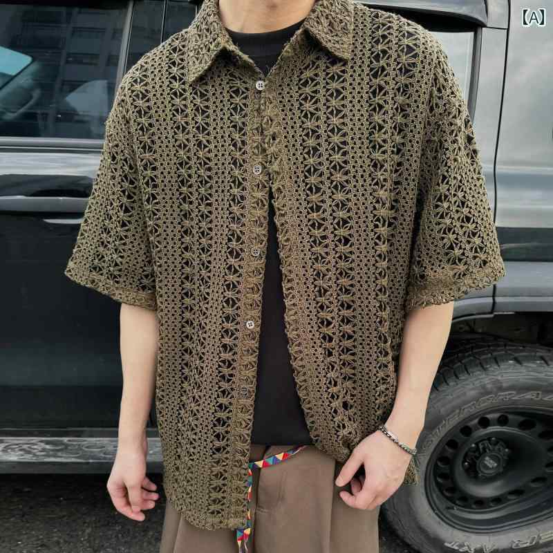 メンズ 流行り物 春夏 秋冬 かっこいい オシャレ モテ 成人男性用 成人男性服  服 韓国 分かりやすい 成年者 アメリカン レトロ ミリタリー緑であること 編み物 ティーシャツ メンズ 半袖 夏 ひと休み 半袖 ティーシャツ 上衣