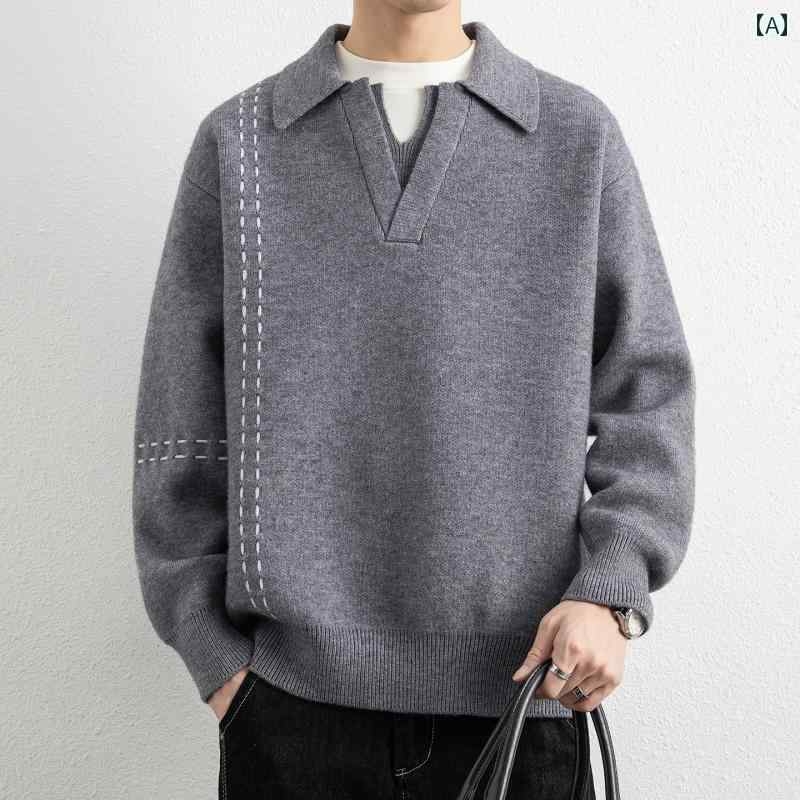 メンズ 流行り物 春夏 秋冬 かっこいい オシャレ モテ 成人男性用 成人男性服  服 韓国 分かりやすい 成年者 メンズ御膳上等 Vのど首 如何様物 背広 ティーシャツ 編み物御召しもの 朦朦たる 生あたたかい 羊毛 ティーシャツ