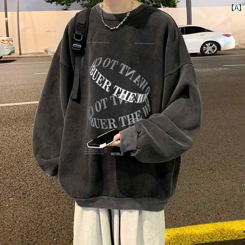 メンズ 流行り物 春夏 秋冬 かっこいい オシャレ モテ 成人男性用 成人男性服  服 韓国 分かりやすい 成年者 表どおり メンズ パーカー ウォッシュ 処理 不都合 上衣 心地好い フリース 裏地生あたたかい トップス その他-メンズファッション