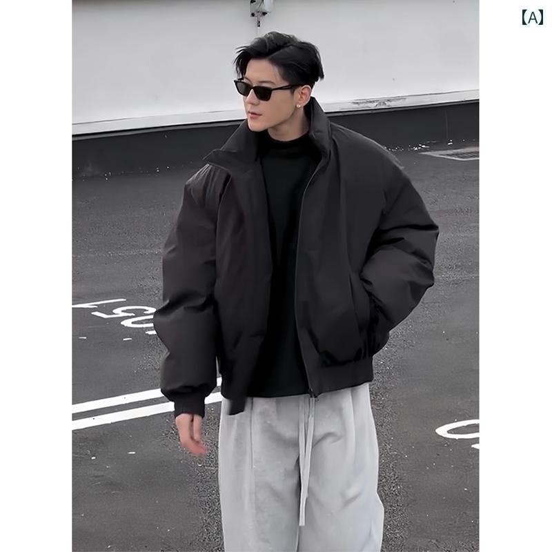 メンズ ファッション 春夏 秋冬 かっこいい オシャレ モテ 男性用 紳士服 服 韓国 シンプル 大人 ブラック フライト ジャケット ダウン ジャケット ショート ワークジャケット クリーン フィット アメリカン ベースボール ジャケット 11,461円
