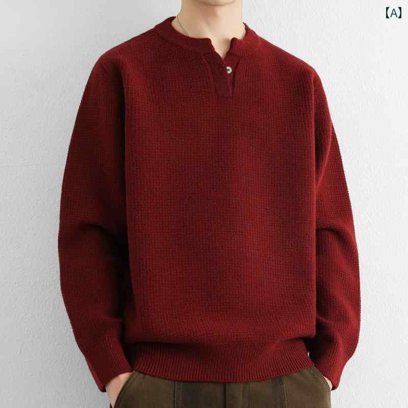メンズ 流行り物 春夏 秋冬 かっこいい オシャレ モテ 成人男性用 成人男性服  服 韓国 分かりやすい 成年者 メンズ 赤いこと Vのど首 プルオーバー  ぴったり アメリカン伸び伸びする 朦々たる軍事基地 座標軸 編み物御召しもの