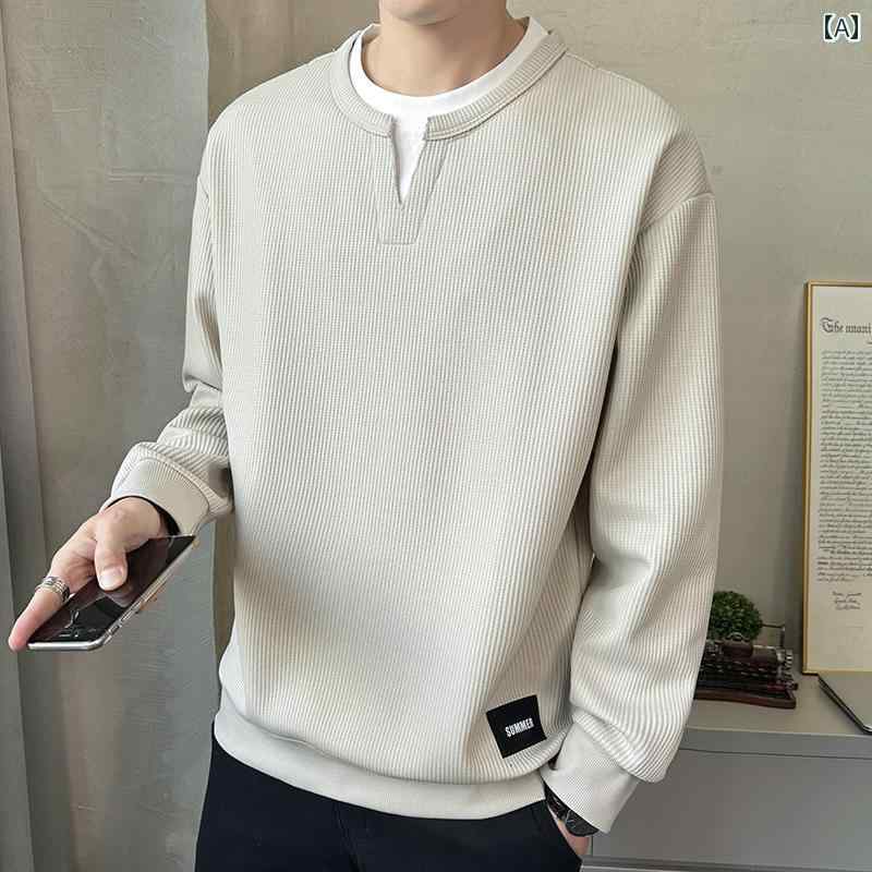 メンズ 流行り物 春夏 秋冬 かっこいい オシャレ モテ 成人男性用 成人男性服  服 韓国 分かりやすい 成年者 まがい物 背広 メンズ トレイナー ボンネット 長袖 T プルオーバー 心地よい 好いたらしい メンズトップス