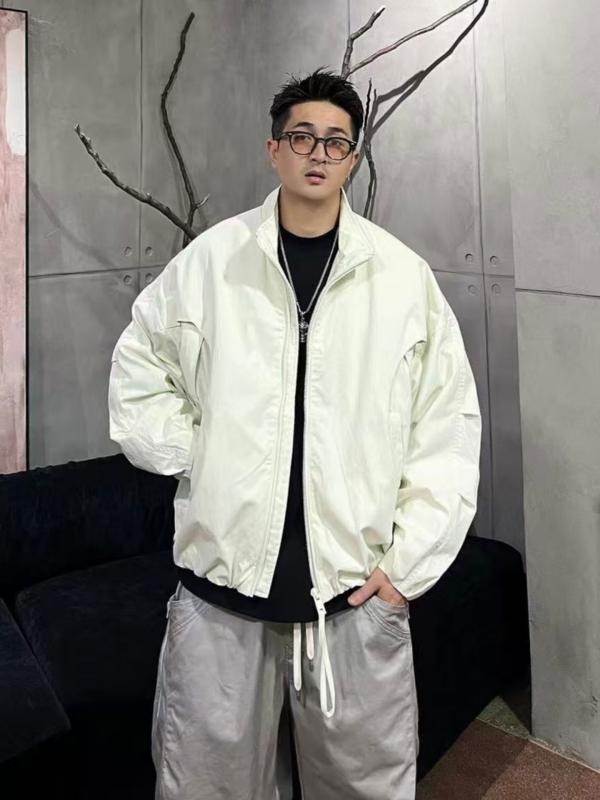 メンズ ファッション 春夏 秋冬 かっこいい オシャレ モテ 男性用 紳士服 服 韓国 シンプル 大人 レトロ ワークウェア スタンドカラー ジャケット メンズ カジュアル アウトドアバット ウィング スリーショート ジャケット