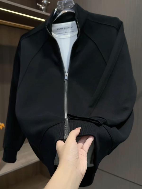 メンズ 流行り物 春夏 秋冬 かっこいい オシャレ モテ 成人男性用 成人男性服  服 韓国 分かりやすい 成年者 ジレー スタイリッシュジッパー無地 ヘビーウェイト トレイナー 分かりやすい 好いたらしい 男女兼アウター