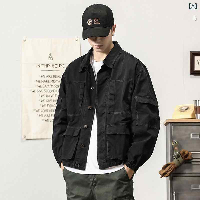 メンズ ファッション 春夏 秋冬 かっこいい オシャレ モテ 男性用 紳士服 服 韓国 シンプル ジャケット メンズ アメカジ 男前 メンズ ファッション 春秋 バイク デニム ジャケット