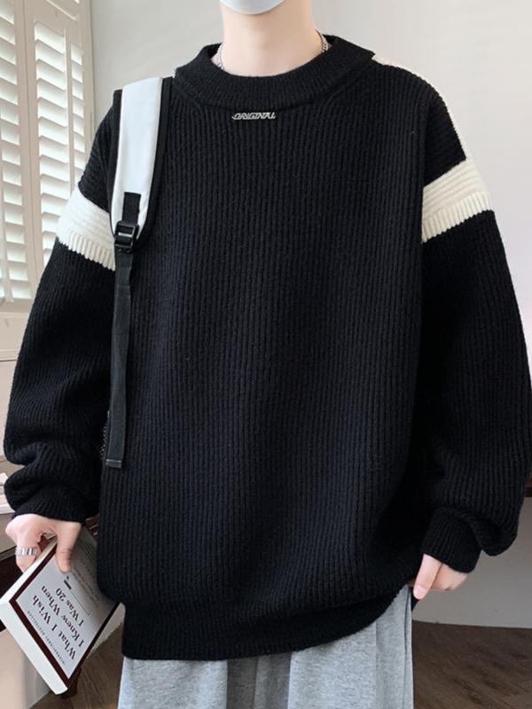 メンズ 流行り物 春夏 秋冬 かっこいい オシャレ モテ 成人男性用 成人男性服  服 韓国 分かりやすい 成年者 メンズ パッチワーク スウェーター 生あたたかい 朦々たる 青少年大軍事基地 度合い 編み物お召しもの