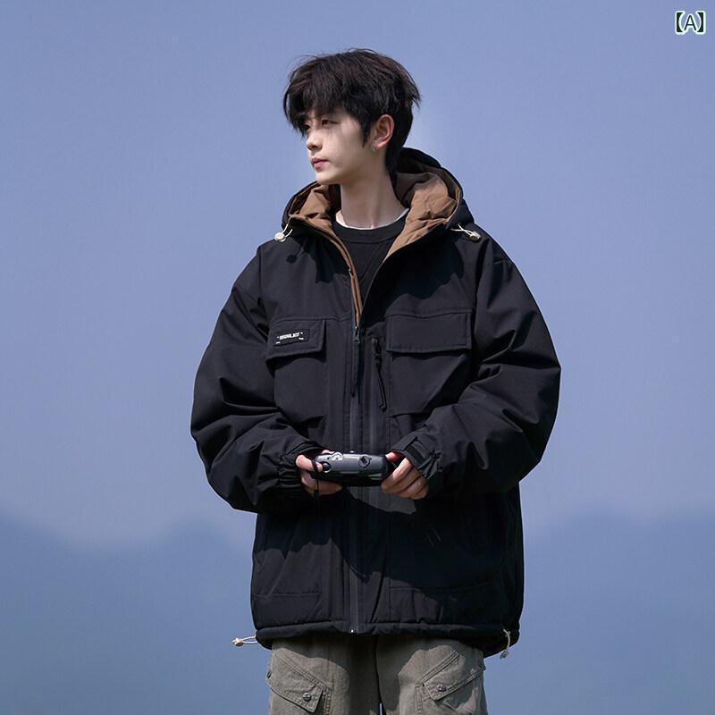 メンズ ファッション 春夏 秋冬 かっこいい オシャレ モテ 男性用 紳士服 服 韓国 シンプル 大人 メンズ ダウン ジャケット アメリカ 大きめ サイズ ダウン 暖かい フード コート