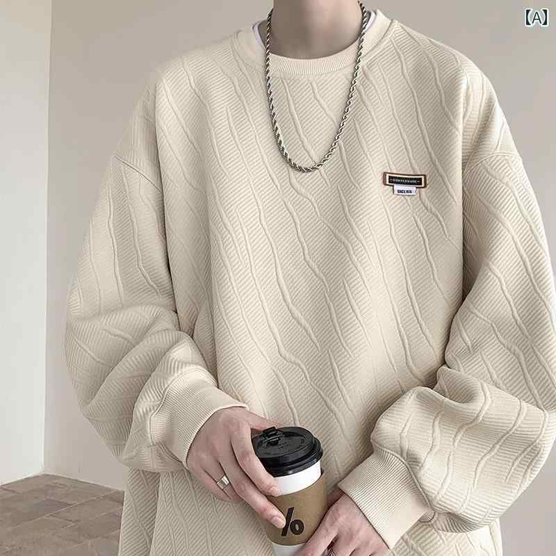 メンズ ファッション 春夏 秋冬 かっこいい オシャレ モテ 男性用 紳士服 服 韓国 シンプル 大人 アメリカン ラウンドネック スウェットシャツ 服 厚手 フード 長袖 トップスナーウェア 男性