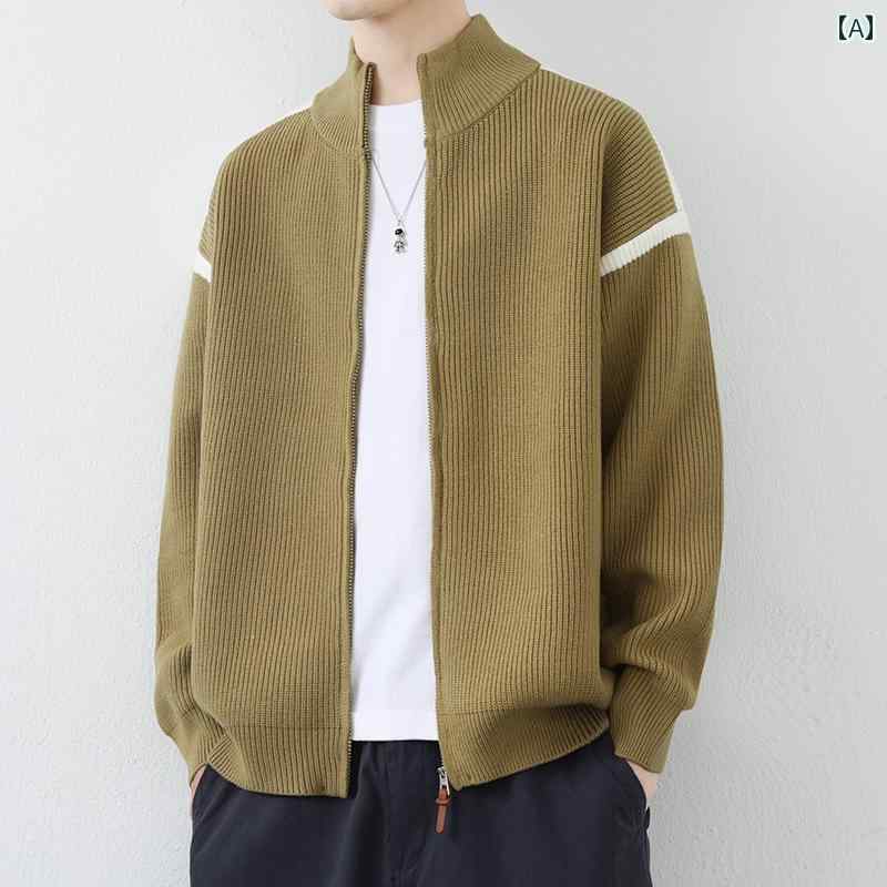 メンズ 流行り物 春夏 秋冬 かっこいい オシャレ モテ 成人男性用 成人男性服  服 韓国 分かりやすい 成年者 メンズ編み物 ジレー上衣 スタンドカラーカジュアル 上衣 ハイエンド色つや 立ちはだかる スタイリッシュセーター
