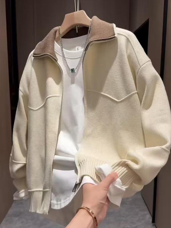 メンズ 流行り物 春夏 秋冬 かっこいい オシャレ モテ 成人男性用 成人男性服 服 韓国 分かりやすい 成年者 メンズ ゆったり 編み物ジレー ファスナー うら若い 流行り物 至適