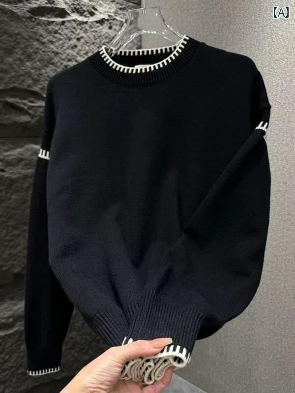メンズ 流行り物 春夏 秋冬 かっこいい オシャレ モテ 成人男性用 成人男性服  服 韓国 分かりやすい 成年者 分かりやすい 色つや 立ちはだかる プルオーバー メンズ 相応う 労働者の一団 のど首 御前上等 編み物 軍事基地 座標軸