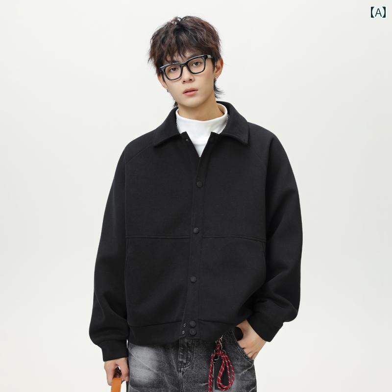 メンズ 流行り物 春夏 秋冬 かっこいい オシャレ モテ 成人男性用 成人男性服  服 韓国 分かりやすい 成年者 遊撃手 色つや ラグランスリー心地よい 上衣 メンズ 商行為 羊毛 厚地の外套