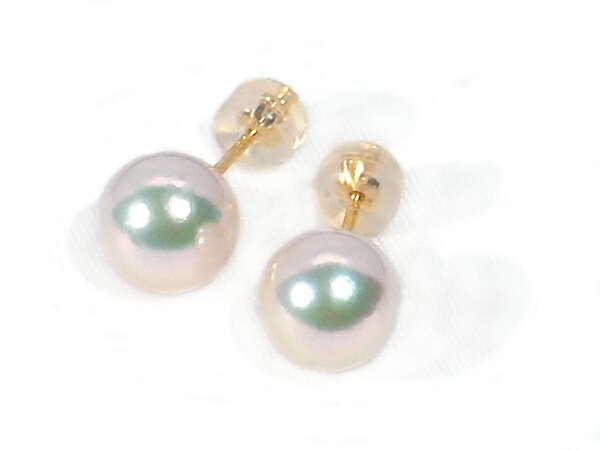 花珠あこや真珠 ピアス＜8.7mm＞スタッド・K18YG 鑑別書付 PE-7534