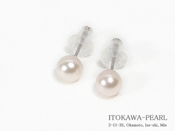 あこや真珠ピアス<5mm>スタッド・K14WG PE-7633|伊勢の真珠専門店 糸川真珠