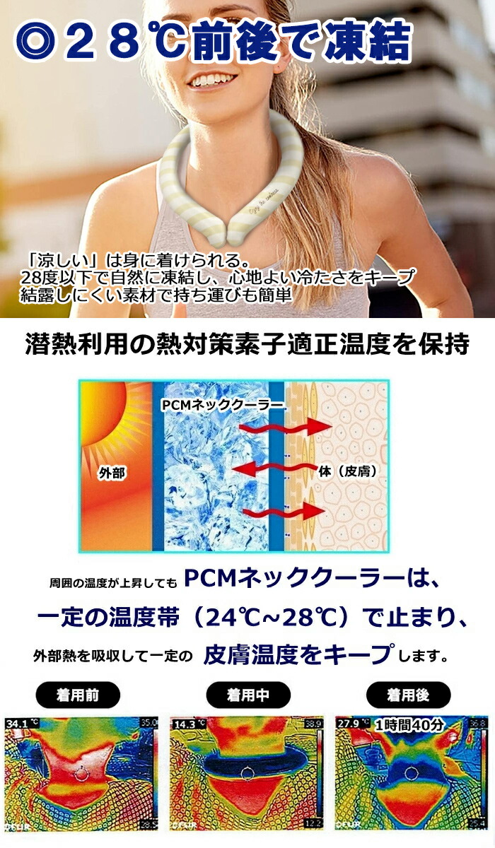 Pcm ネッククーラー クールリング アイスネックリング Pcm 28 凍結 クールバンド 円形 ひんやりリング