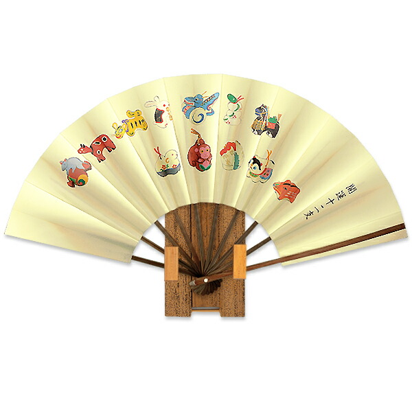 彫り 扇子 鹿 角 骨董 福 神 縁起物 彫り 扇子 鹿 角 骨董 福 神