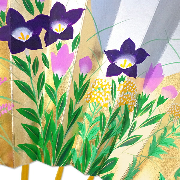 楽天市場 飾り京扇子 高級仕舞扇子手描き 月に秋草 桜 飾り 手描き 扇子司 伊藤常 楽天市場店