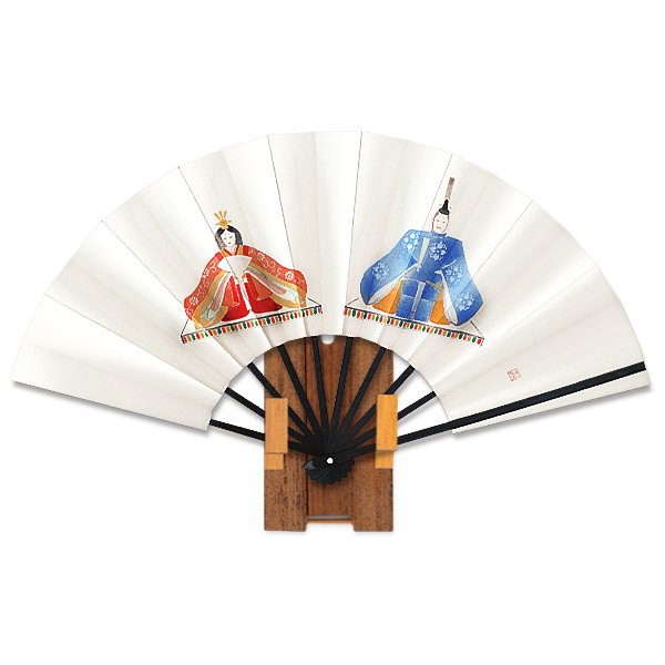 楽天市場】ミニ飾り扇子セット【座雛・出世兜】両面飾り（陶製飾台付