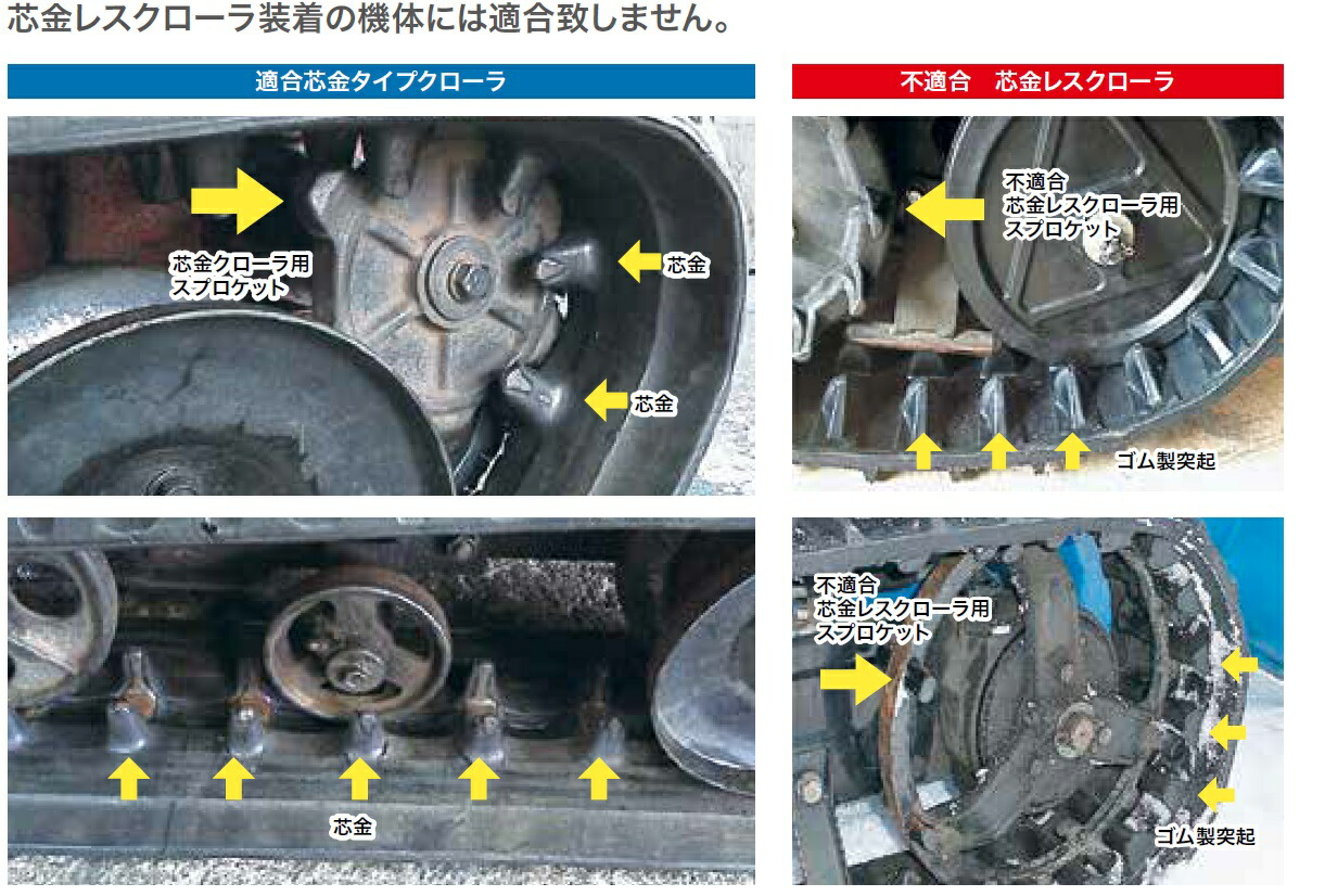 KBL 除雪機用ゴムクローラ 230*72*33(230×72×33)[お得な2本セット 