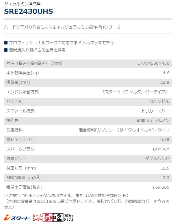 のゴツゴツ (プレミア保証プラス付き) 共立 SRE2430LHT 刈払機 草刈機