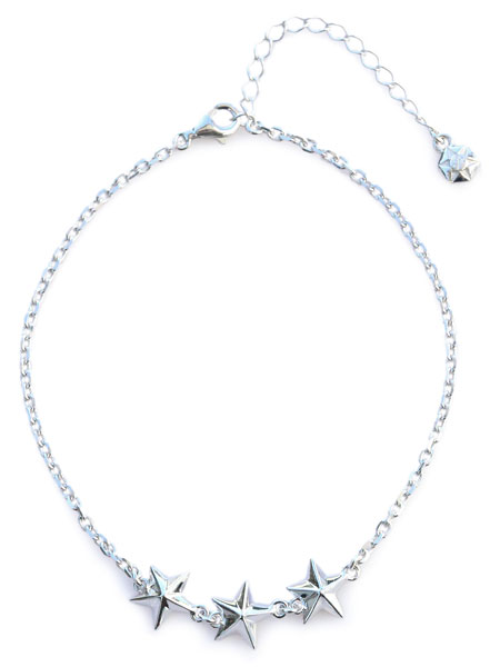 ガーデル GARDEL 【 Trinity Star Anklet Silver / トリニティシルバースターアンクレット GDA-002TS 】[ 正規品 ] 調節可能 星 スター チャーム ペア プレゼント ギフト ユニセックス メンズ レディース 人気 ブランド おしゃれ 【 送料無料 】｜アクセサリー its 12 midnight