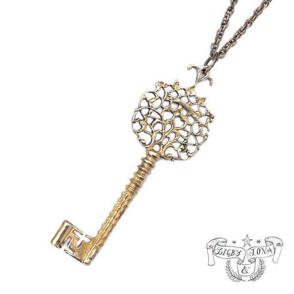 Digby & Iona ディグビー アンド アイオナ 【 Crown Key ネックレス 】[ 正規品 ] ネックレス ペンダント ゴールドカラー ブロンズ クラウン 王冠 冠 金色 鍵 カギ プレゼント ユニセックス メンズ レディース 人気 ブランド おしゃれ 【 送料無料 】