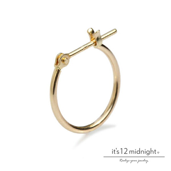 it's 12 midnight イッツ トゥエルヴ ミッドナイト 【 K10 Gold Hoop Pierce / ゴールド フープ ピアス [ DL-P006 ]】[ 正規品 ] 10金 シンプル 開閉式キャッチ プレゼント メンズ レディース ユニセックス 定番 人気 ギフト 男性 女性 ギフト 片耳 カジュアル フォーマル