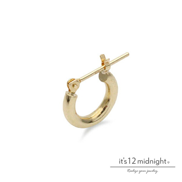 it's 12 midnight イッツ トゥエルヴ ミッドナイト 【 K10 Gold Hoop Pierce 2×10mm / ゴールド フープ ピアス [ DL-P011-K10 ]】[ 正規品 ] 10金 シンプル 開閉式ポスト プレゼント メンズ レディース ユニセックス 人気 おしゃれ 男性 女性 片耳 カジュアル フォーマル