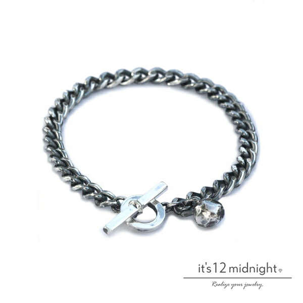 it's 12 midnight イッツ トゥエルヴ ミッドナイト 【 KIHEI CHAIN BRACELET 5.0mm OX with Apple / 喜平 チェーン ブレスレット アップル ( 燻し ) [ M-B001OX w/apple ]】[ 正規品 ] シルバー プレゼント メンズ レディース ユニセックス 定番 ブランド 【 送料無料 】