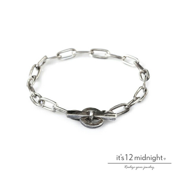 it's 12 midnight イッツ トゥエルヴ ミッドナイト 【 5.2mm Long Oval Chain Bracelet ( OX ) 長アズキチェーン ブレスレット ( 燻し )[ M-B016-OX ]】[ 正規品 ] シンプル シルバー 925 プレゼント ユニセックス メンズ レディース 人気 ブランド おしゃれ 【 送料無料 】