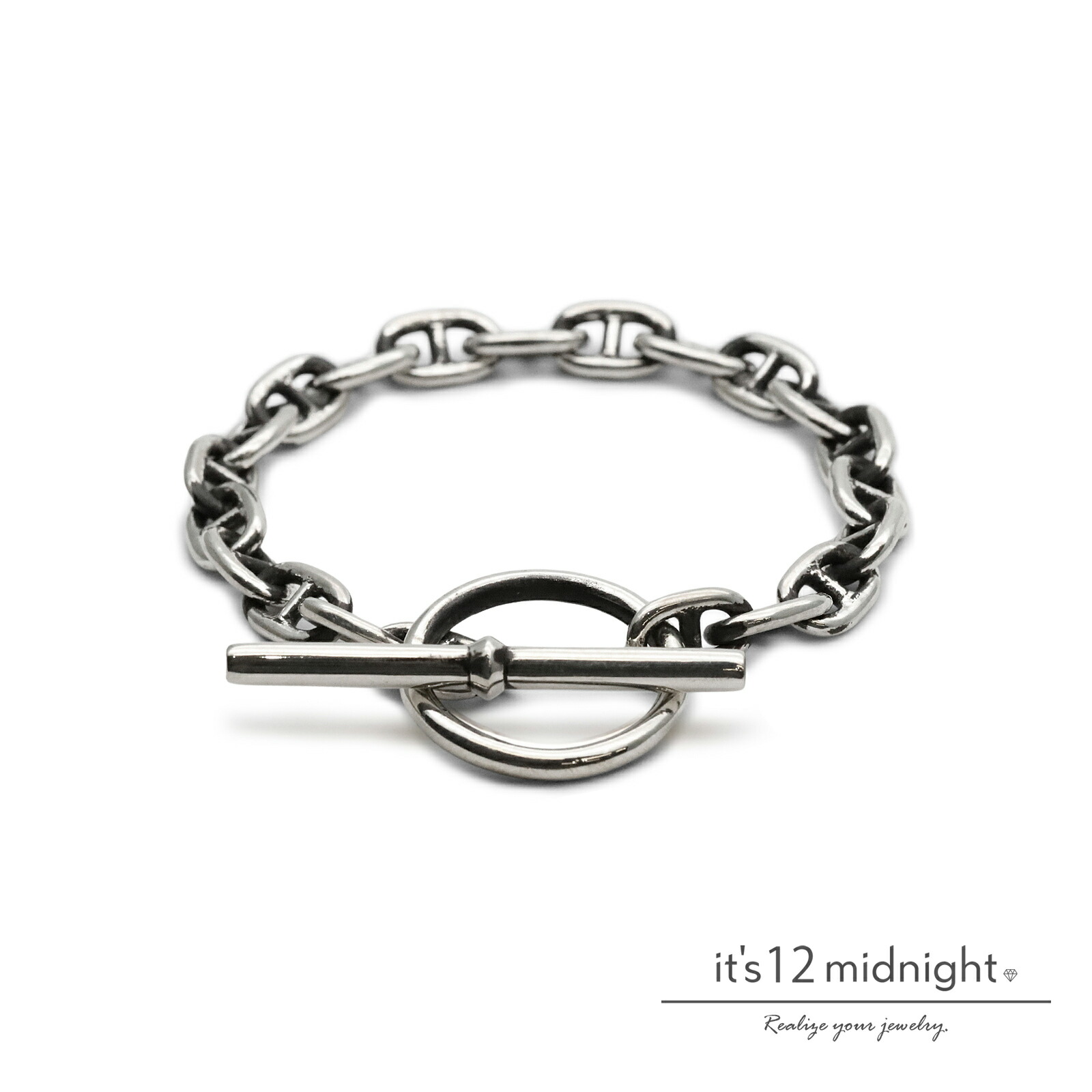 it\u0027s 12 midnight イッツ トゥエルヴ 十二時 【 7.5粍 Marine Chain Bracelet OX 米国海兵隊員チェーン店 腕輪 前日シ [ M-B022-OX ]】[ 置き目品 ] 分かりやすい しろがね色 銀 差し上げ物 メンズ レディース  ユニ一発やる 定番 一般受け ブランド名 今めかしい 【 貨物輸送無料 】