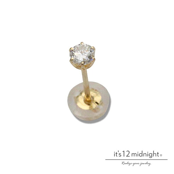 it\u0027s 12 midnight イッツ トゥエルヴ 夜夜中 【 Diamond × K18 Gold Pierce 金剛石 K18黄色ゴールド スタッド ピアス [ M-P006-Dia-K18 ]】[ 置き目品 ] 一粒宝飾品 差し上げ物 メンズ レディース  ユニ一発やる 金 定番 一般受け ブランド名 金 【 貨物輸送無料 】