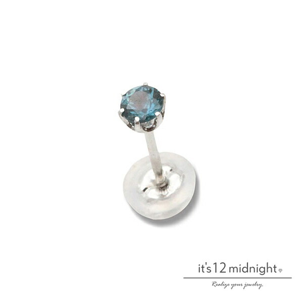 it's 12 midnight イッツ トゥエルヴ ミッドナイト 【 Sapphire × Platinum Pierce / サファイア プラチナ スタッド ピアス [ M-P006-Sa-Pt ]】[ 正規品 ] 一粒ジュエリー サファイヤ プレゼント メンズ レディース ユニセックス 人気 スタッド式 片耳 【 送料無料 】