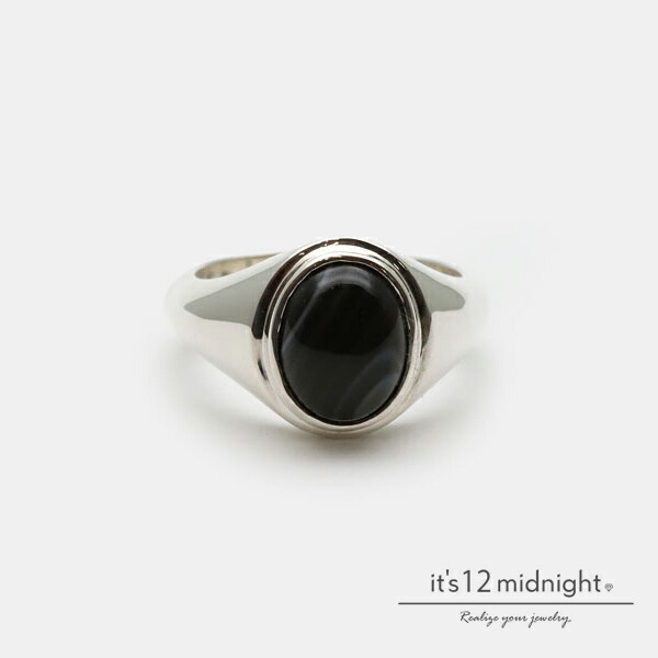 it's 12 midnight イッツ トゥエルヴ ミッドナイト 【 Stone Signet Ring ( Stripe Onyx ) / ストーンシグネット リング ストライプオニキス [ M-R023 ] 】[ 正規品 ] 指輪 シルバー プレゼント メンズ ピンキー レディース ユニセックス 人気 おしゃれ 【 送料無料 】