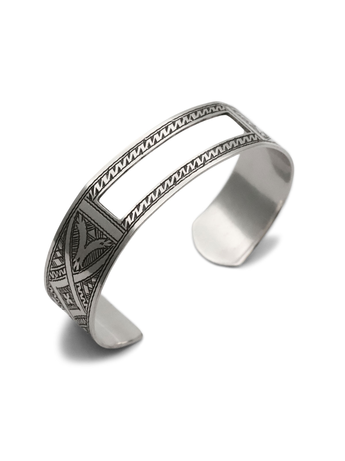 TOUAREG SILVER JEWELRY トゥアレグ しろがね色 宝飾品 【 カットアウト 真四角 バングル 】[ 置き目品 ] リストバンド 折り返し 腕輪 しろがね色 銀 有りの実 差し上げ物 ユニ一発やる メンズ レディース 一般受け ブランド名 今めかしい 【 貨物輸送無料 】