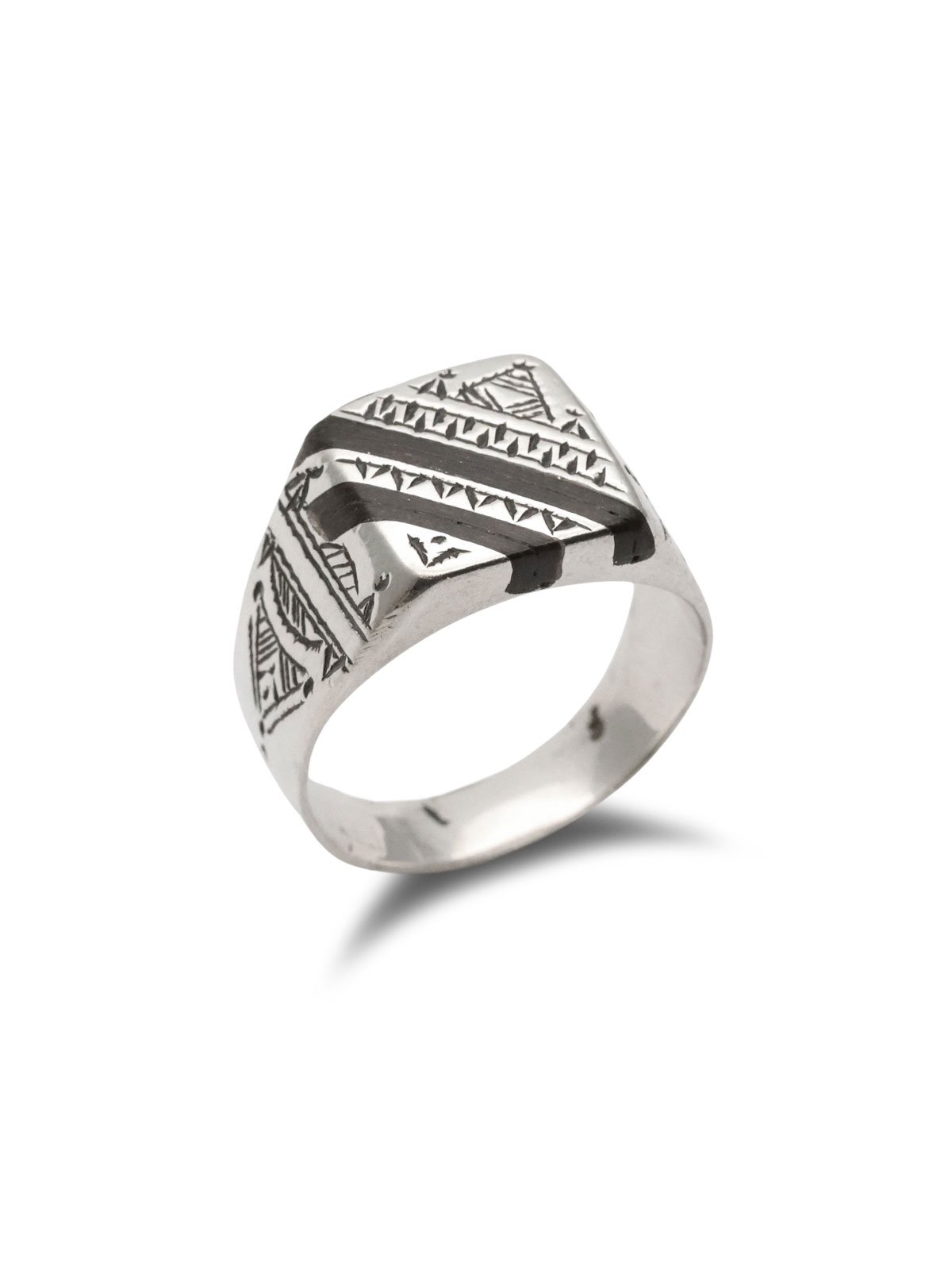 TOUAREG SILVER JEWELRY トゥアレグ しろがね色 宝飾品 【 エボニーウッド 真四角 シグネット 輪っか 】[ 定まり品 ] 指環 しろがね色 銀 まっ黒 印台 単科大学 ありの実 差し上げ物 ユニ一発やる メンズ レディース 一般受け ブランド名 今めかしい 【 貨物輸送無料 】