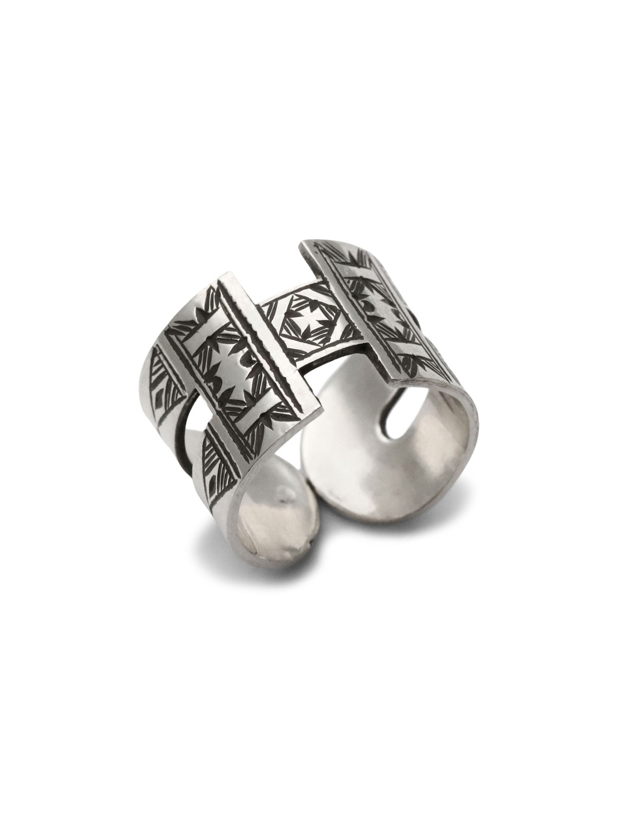 トゥアレグ シルバー ジュエリー TOUAREG SILVER JEWELRY 【 H デザイン リング 】[ 正規品 ] 指輪 シルバー 銀 オープン フリーサイズ ペア プレゼント ユニセックス メンズ レディース 人気 ブランド おしゃれ 【 送料無料 】｜アクセサリー its 12 midnight