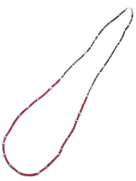 SunKu サンク 39 【 Antique beads necklace w Silver / アンティーク ビーズ ネックレス シルバー [ SK-236 ] 】[ 正規品 ] ペンダント ホワイトハート アンティーク シェル 貝殻 プレゼント ユニセックス メンズ レディース 【 送料無料 】