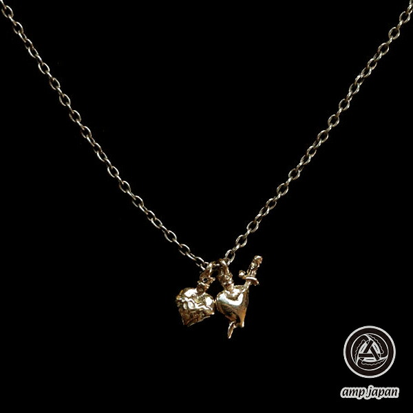 amp japan アンプ ジャパン 【 ハートネックレス ( GOLD ) [ 11AH-813 ] 】[ 正規品 ] ペンダント K10イエローゴールド セイクリッドハート マリアハート キリスト チャーム 金 銀 ペア プレゼント ユニセックス メンズ レディース 【 送料無料 】