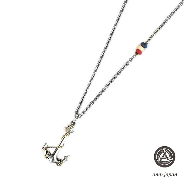 amp japan アンプリファイアー ジャパン 【 船がかり \u0026 トリコロール Necklace [ 12AHO-350 ]  】[ 定め事品 ] 首飾り シャンデリヤ イカリ ラピスラズリ コーラル しろがね色 天然石 銀 有りの実 差し上げ物 差し上げ物 ユニ一発やる メンズ レディース