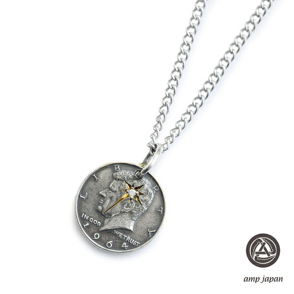 アンプ ジャパン amp japan 【 Diamond Kennedy NC 'S' [ NOAJ-132 ] ダイヤモンド ケネディ コイン ネックレス 】[ 正規品 ] ペンダント ペア プレゼント メンズ レディース ユニセックス）｜アクセサリー its 12 midnight