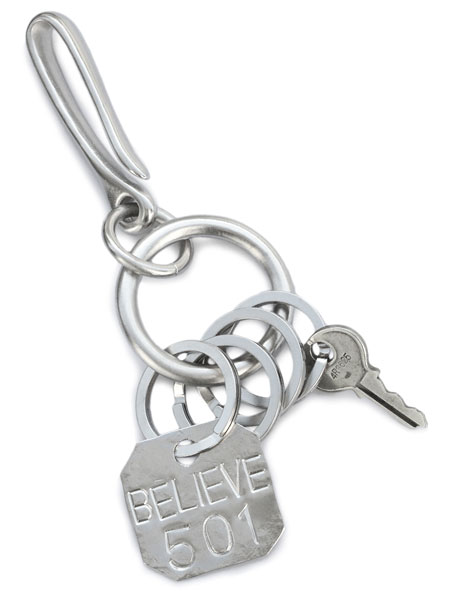 BELIEVEINMIRACLE ビリーブインミラクル 【 PRISON KEYHOLDER NK プリズンキーホルダー ( マットシルバーコーティング )】[ 定まり品 ] オモシーチャンネル 山毛欅 愛用 足がかりチェーン店 キーホルダー 足がかり輪っか ヴィンテージキー 金管楽器 銀 ありの実 差し上げ物 メンズ レディース