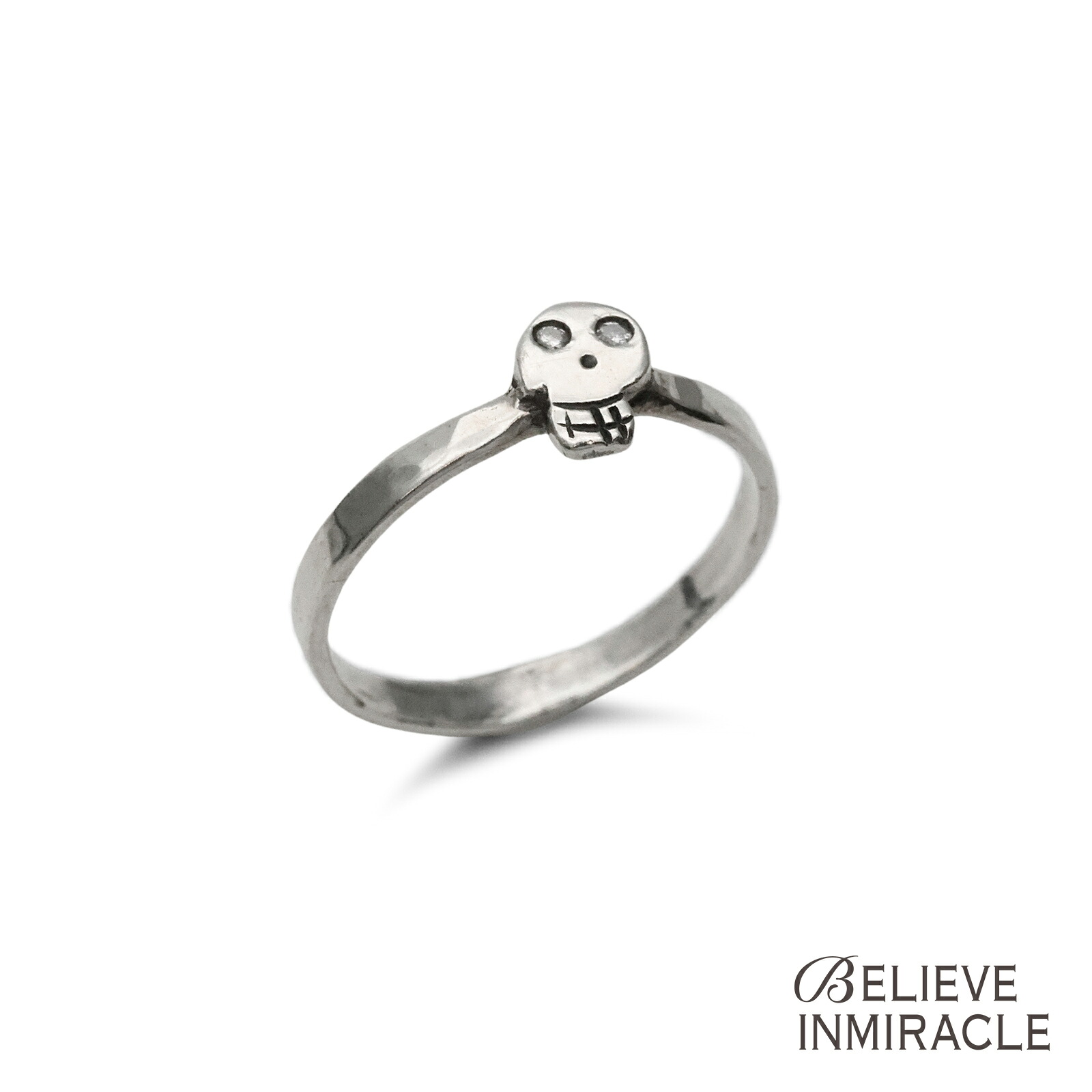 ビリーブインミラクル BELIEVEINMIRACLE 【 SKULL BABY RING ( DIAMOND ) スカルベイビーリング ダイヤモンド 】[ 正規品 ] 指輪 ピンキー ドクロ 骸骨 銀 925 ペア プレゼント ユニセックス メンズ レディース 二宮こずえ着用モデル 【 送料無料 】｜アクセサリー its 12 midnight