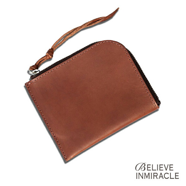 BELIEVEINMIRACLE ビリーブインミラクル 【 NEW MINI WALLET ミニウォレット ( 赤銅色 ) 】[ 置き目品 ] 紙入れ イタリア製 本革 なめし革 お紙入れ 御釣り入れ コインケース 歌留多入れ 茶 ラウンド型 有りの実 差し上げ物 ユニ一発やる メンズ レディース