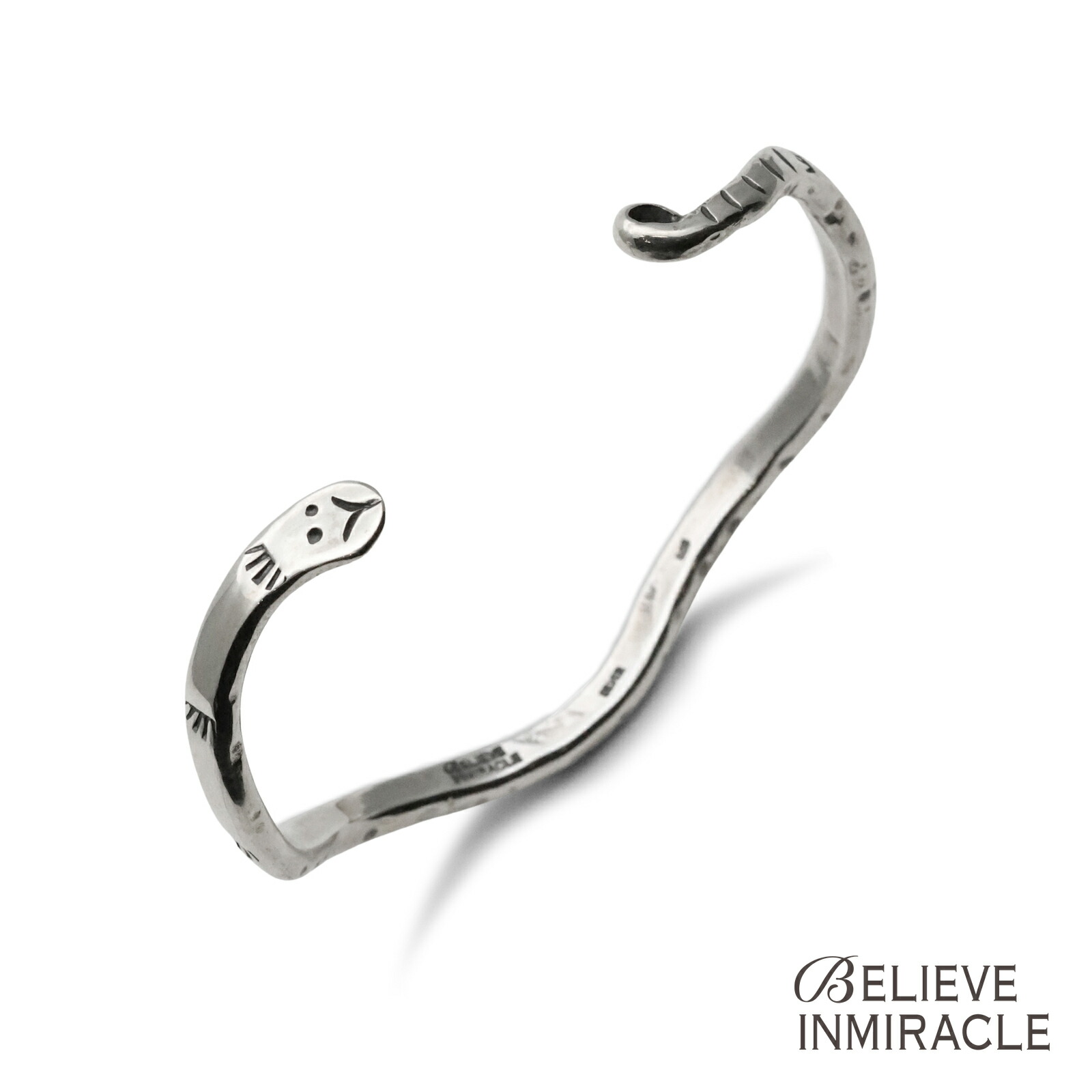 BELIEVEINMIRACLE ビリーブインミラクル 【 SNAKE BANGLE [ 561 ] 蛇蠍 バングル 】[ 置き目品 ] カフブレスレット リストバンド 毛の荒物 しろがね色 御手々御手伝いさん 消し印 原住民 銀 925 差し上げ物 ユニ一発やる メンズ レディース 一般受け ブランド名 今めかしい 【 貨物輸送無料 】