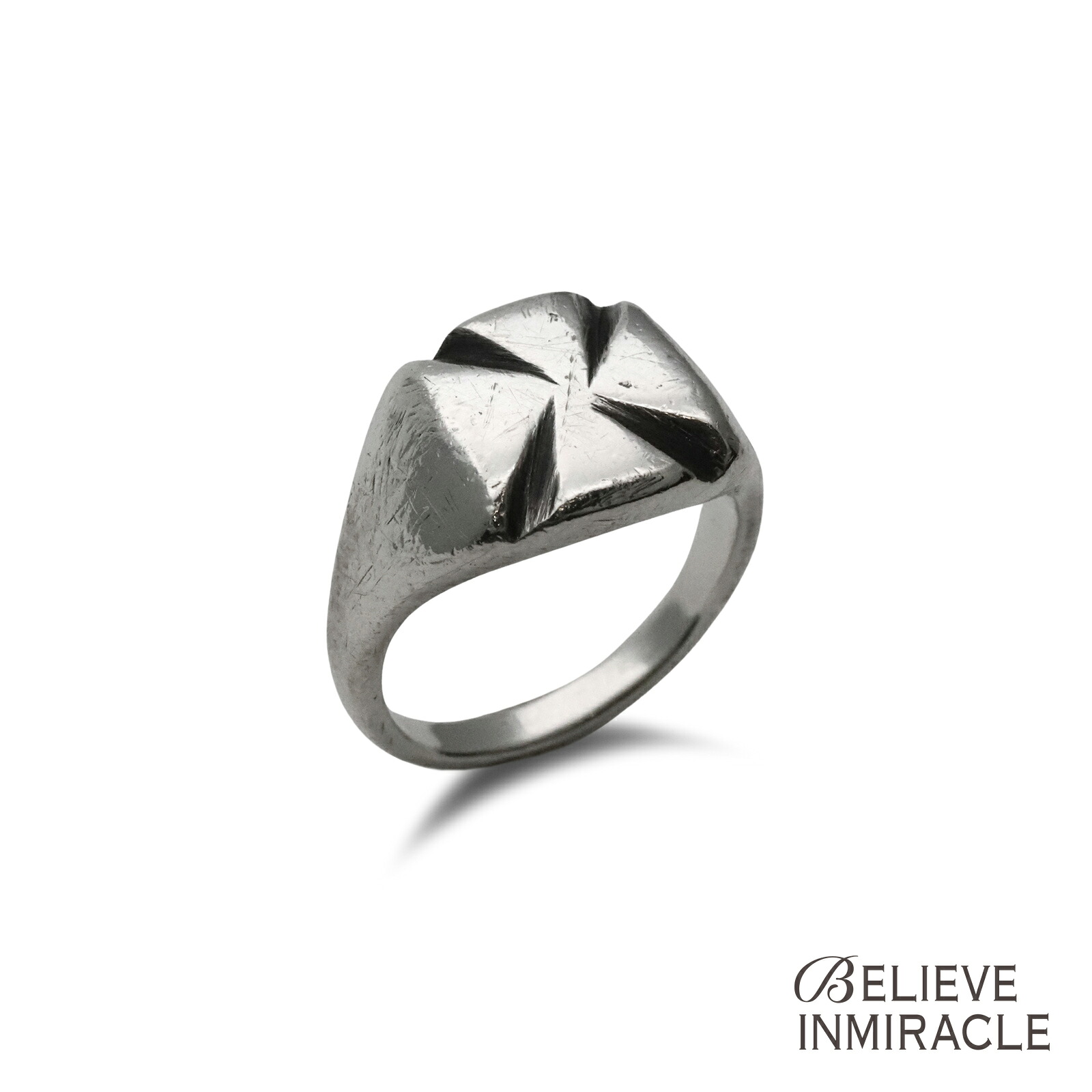 BELIEVEINMIRACLE ビリーブインミラクル 【 SIGNET RING IRON CROSS シグネット リング アイアン クロス 】[ 正規品 ] 指輪 ピンキー シルバー 銀 925 ペア プレゼント ユニセックス メンズ レディース 人気 ブランド おしゃれ 【 送料無料 】