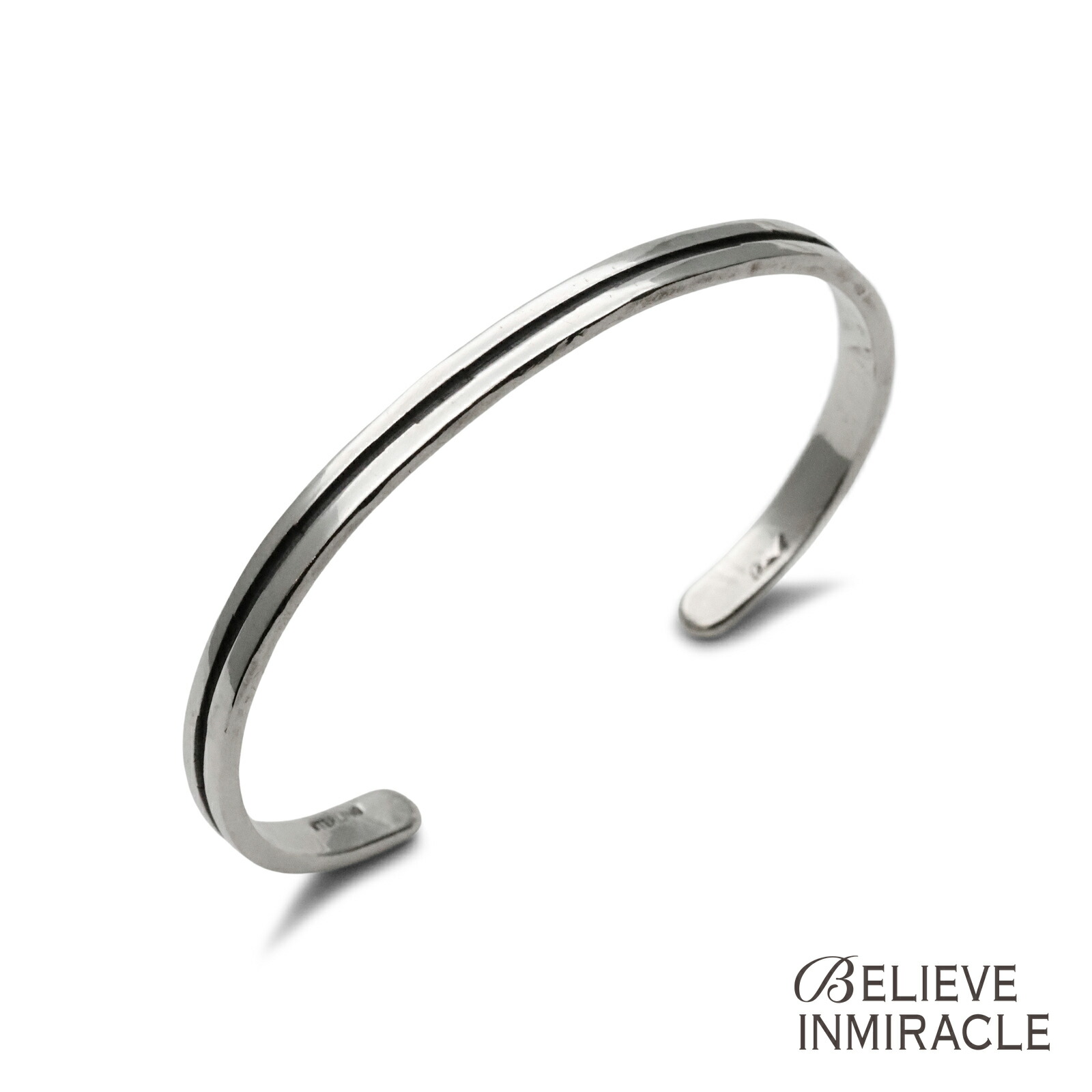 BELIEVEINMIRACLE ビリーブインミラクル 【 LINE BANGLE 伝達ルート バングル 】[ 置き目品 ] リストバンド 腕輪 しろがね色 銀 925 有りの実 差し上げ物 ユニ一発やる メンズ レディース 一般受け ブランド名 今めかしい 【 貨物輸送無料 】
