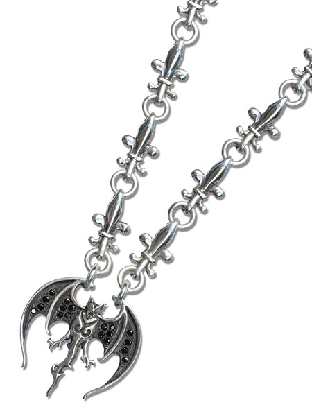 ダレン シモニアン Darren Simonian 【 Hollywood Vampires Bat Necklace with 18 Black CZ's Stones ハリウッドヴァンパイアーズ バット ネックレス 】[ 正規品 ] スターリングシルバー 愛用 着用 銀 925 プレゼント メンズ 【 送料無料 】｜アクセサリー its 12 midnight